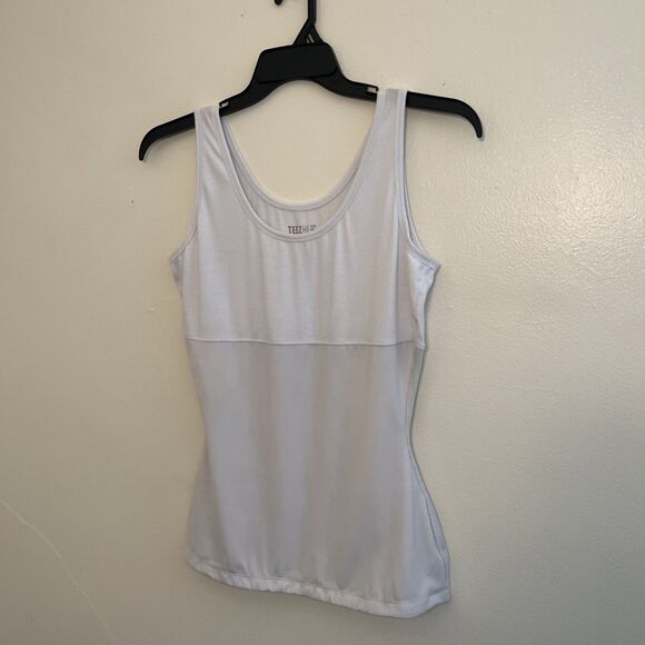 TEEZ HER Scoopneck Tummy Control Shapewear Slimming Tank Top, White- L - Picture 3 of 7